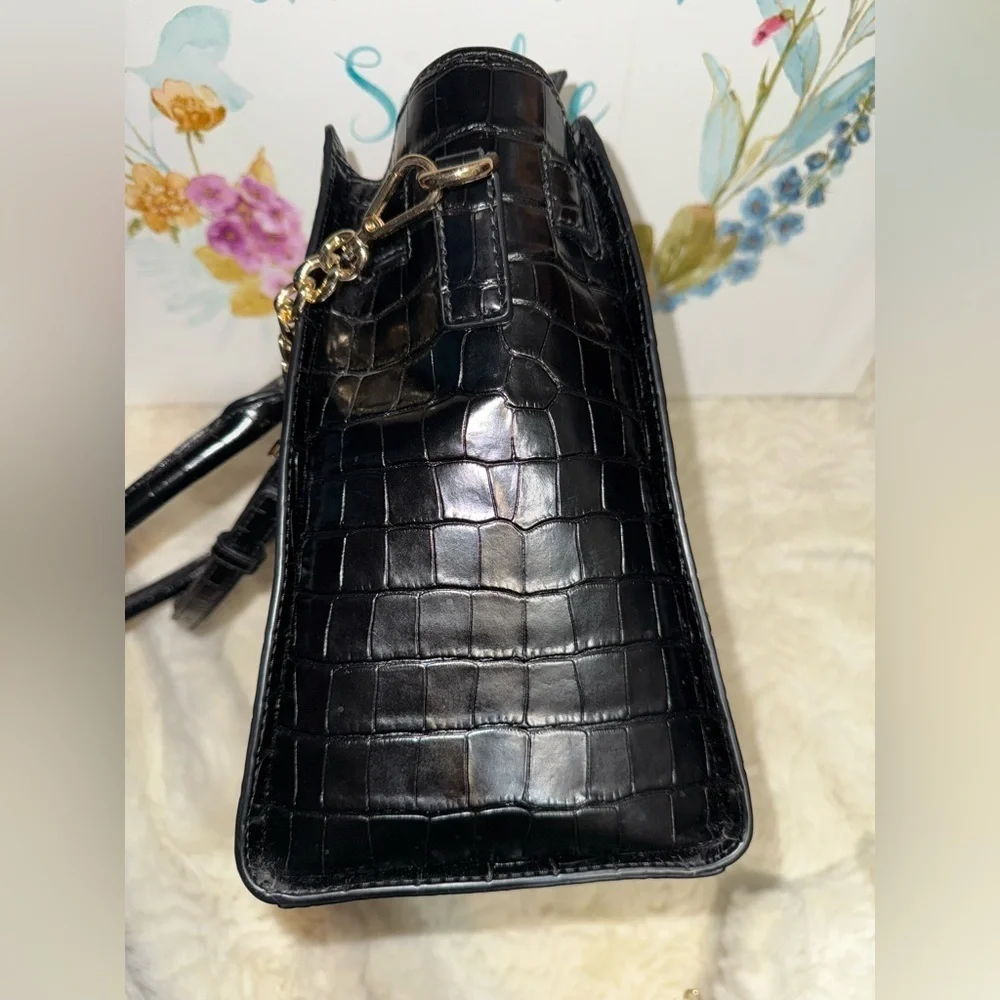 Michael Kors Hamilton Crocodile-Embossed Satchel